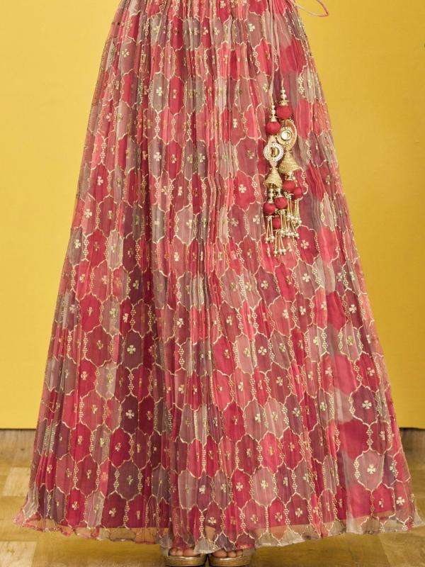 Zeel Clothing Organza Maroon Designer lehenga choli in Surat