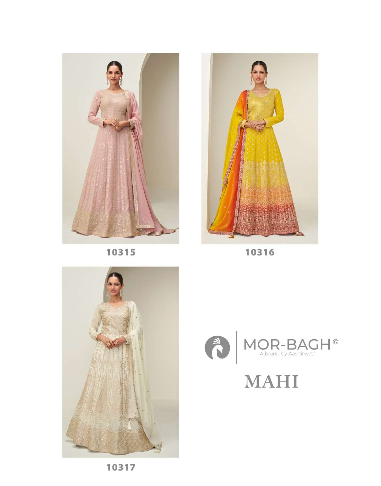 Aashirwad Mor Bagh Mahi Gown Wholesale kurtis in Gujarat