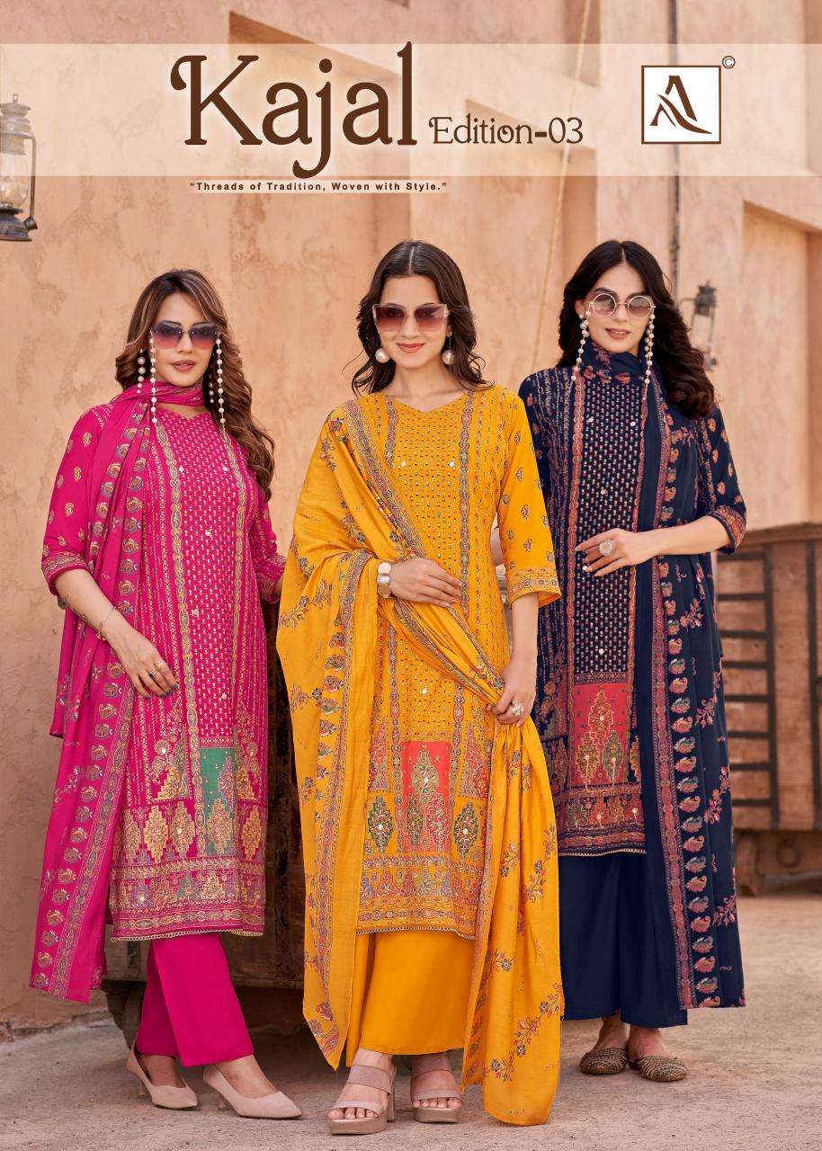 Alok suit kajal 3 Dress material manufacturers