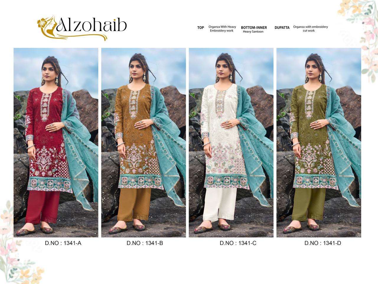 Alzohaib organza karachi Dress material supplier in Kolkata