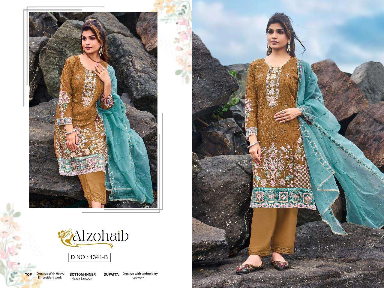 Alzohaib organza karachi Dress material supplier in Kolkata