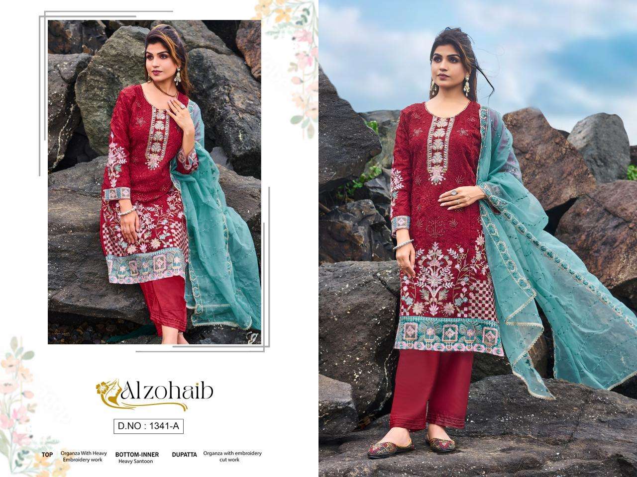 Alzohaib organza karachi Dress material supplier in Kolkata