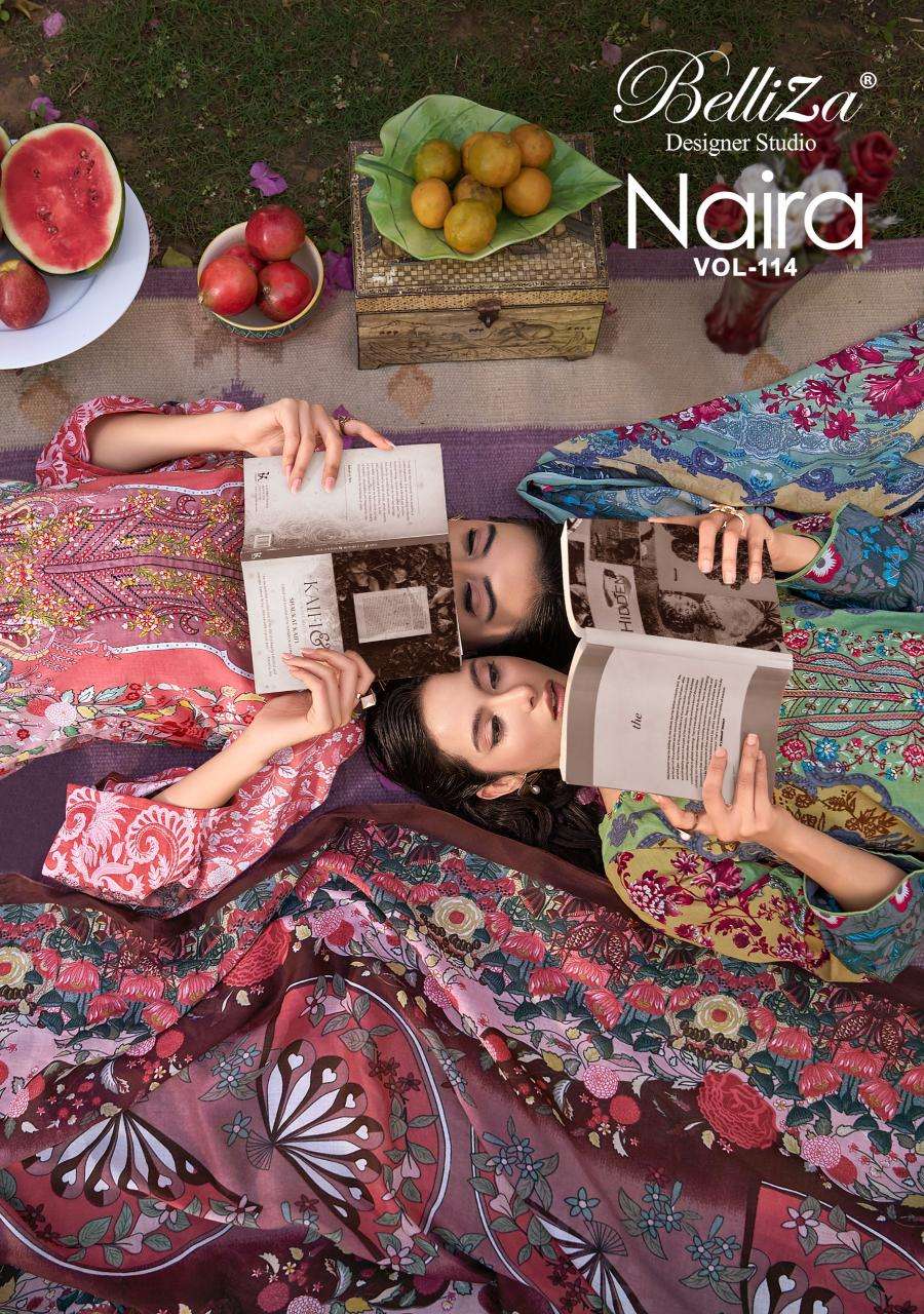 Belliza designer studio naira vol 114 Bridal dress materials wholesale