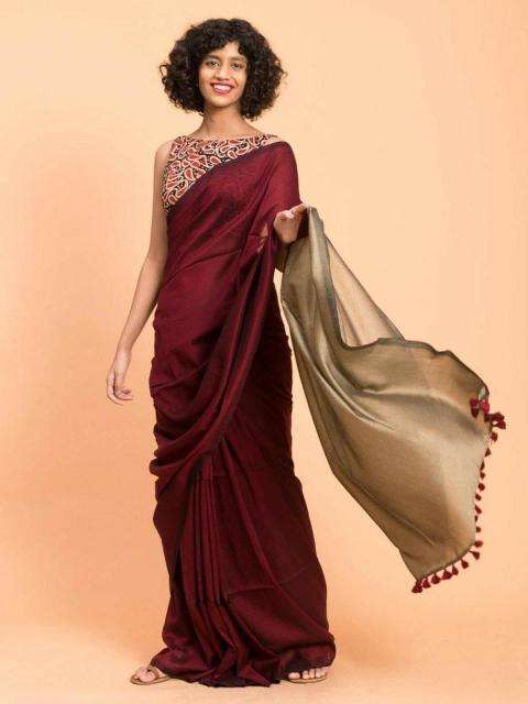 Blousewala khadi cotton Designer sarees in Ahmedabad