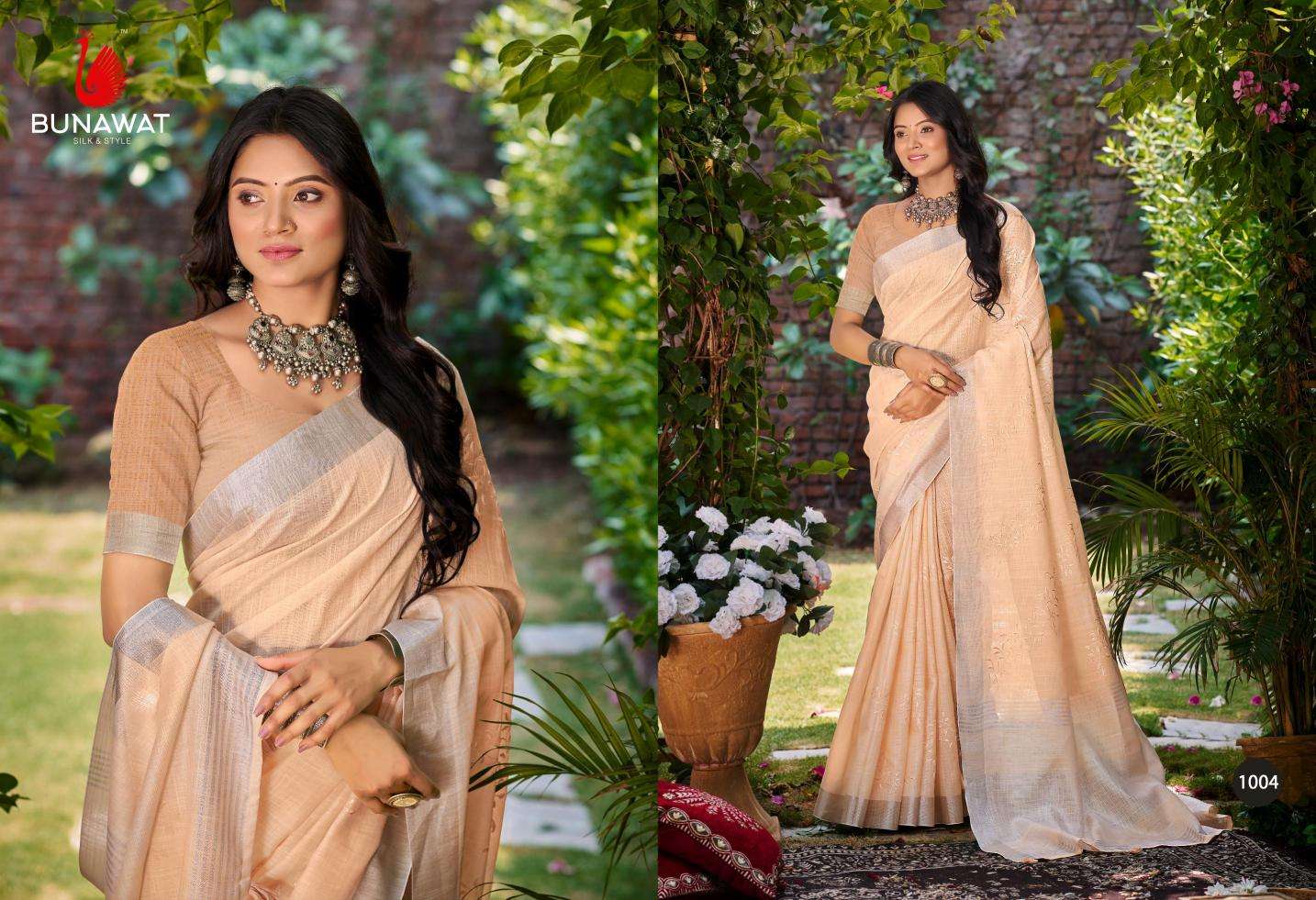 BUNAWAT - Lotus Linen Saree wholesale price in Mumbai