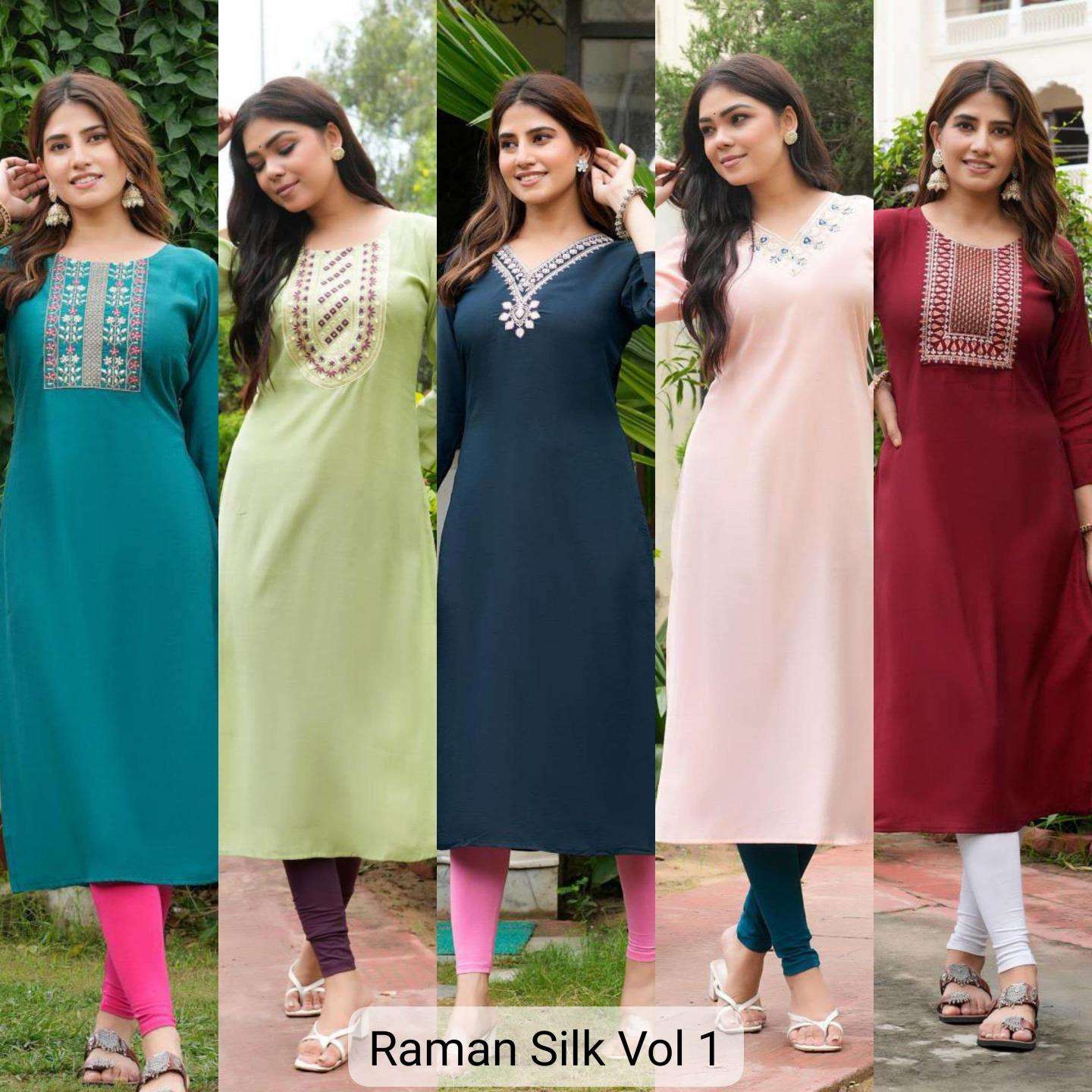 Diya trends roman silk vol 1 Surat wholesale Kurti manufacturers
