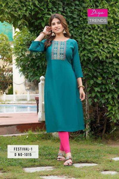 Diya trends roman silk vol 1 Surat wholesale Kurti manufacturers