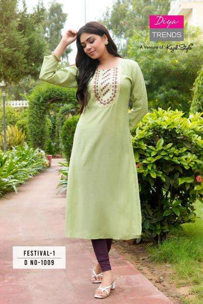 Diya trends roman silk vol 1 Surat wholesale Kurti manufacturers