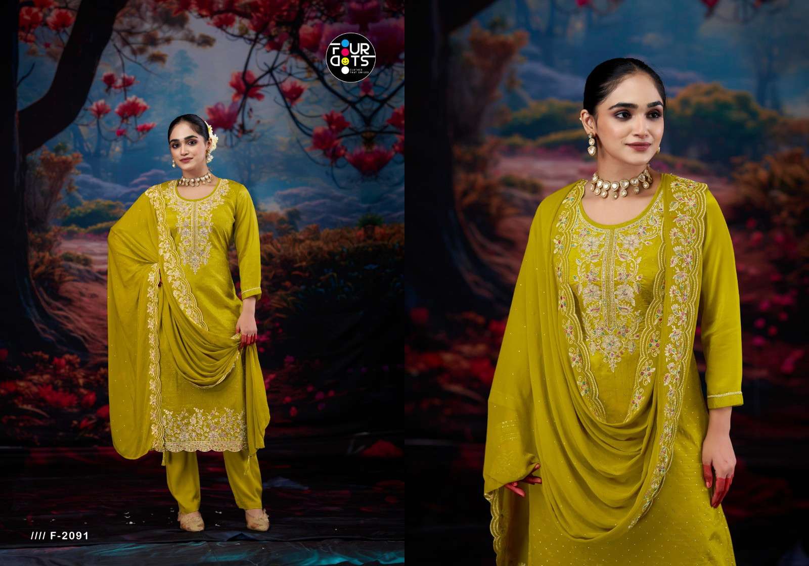 Four Dots Zankar Dress material suppliers