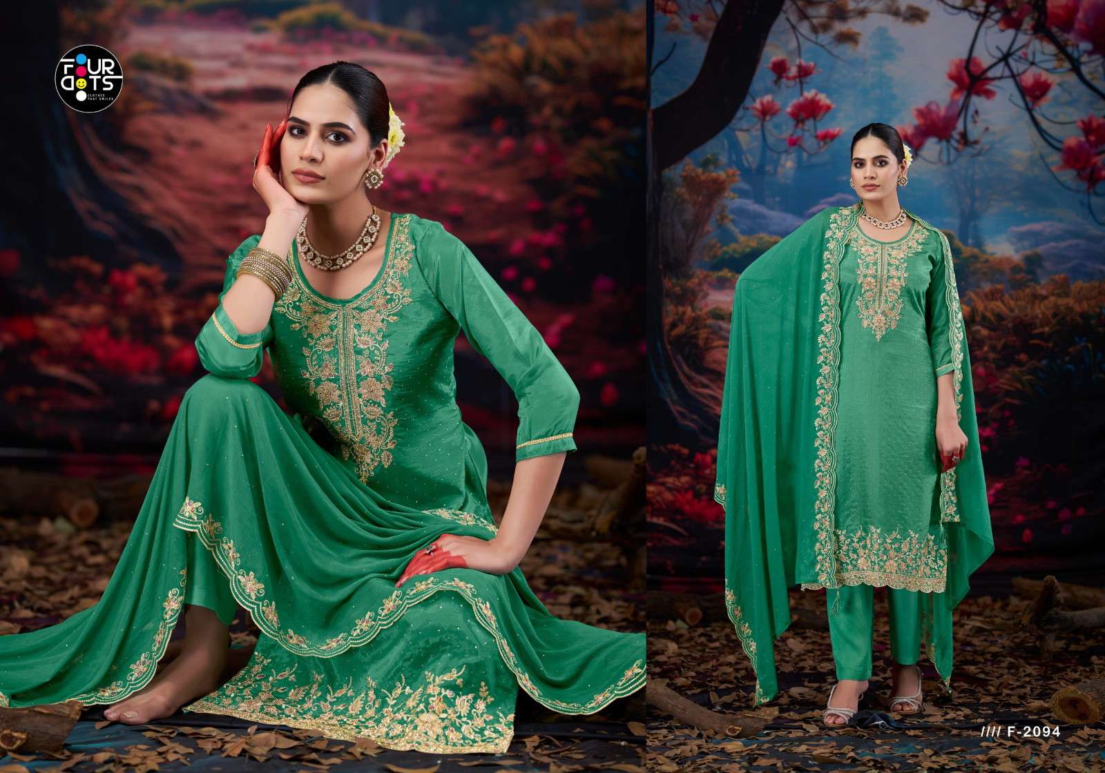 Four Dots Zankar Dress material suppliers