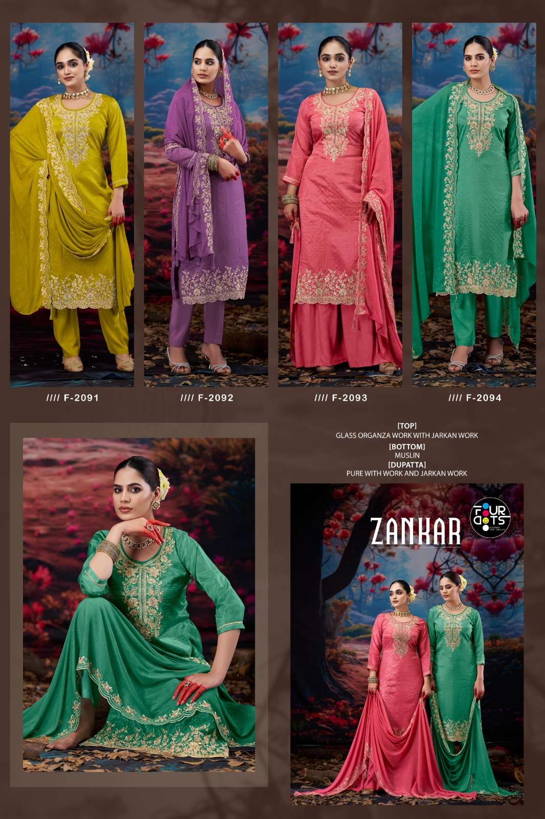 Four Dots Zankar Dress material suppliers