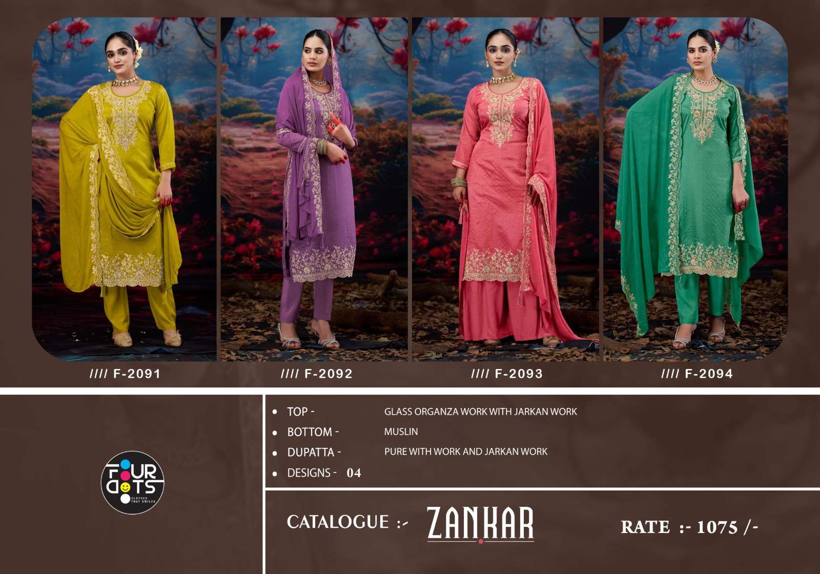 Four Dots Zankar Dress material suppliers