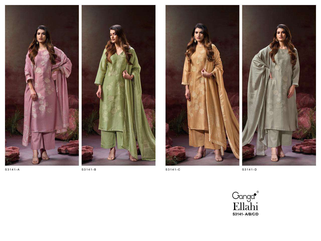 Ganga ellahi 3141 Ladies dress material wholesale