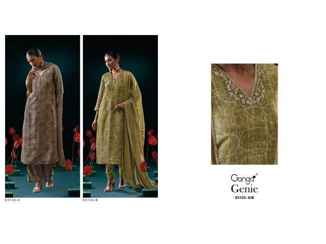 Ganga genie 3133 Designer dress material wholesalers in Delhi