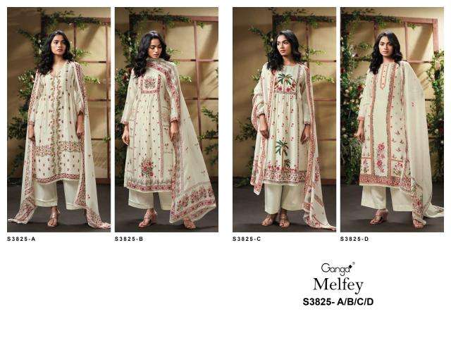 Ganga melfey 3825 Surat dress material wholesale market