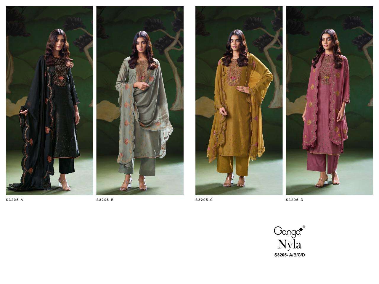 Ganga nyla 3205 Wholesale dress materials suppliers in India