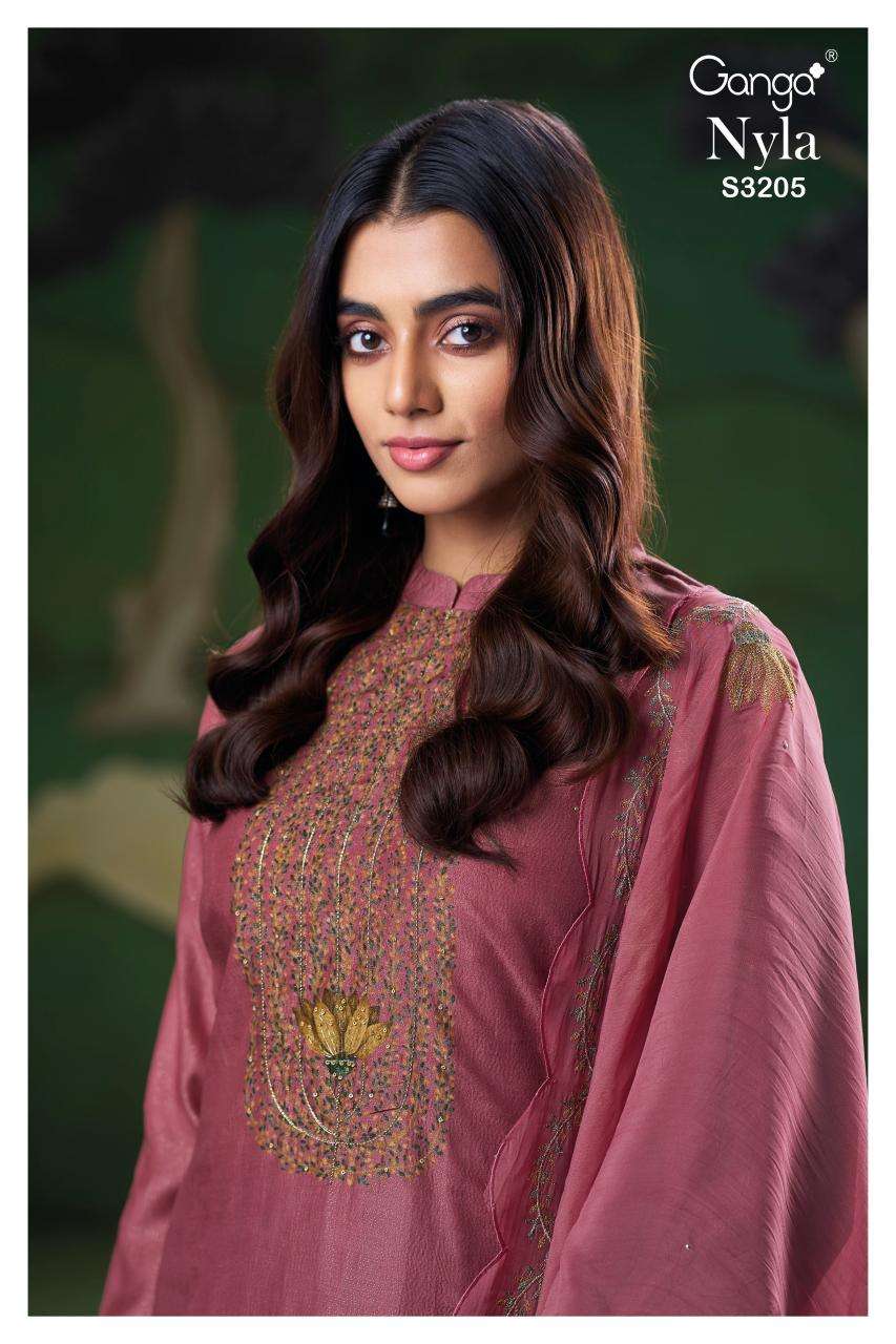 Ganga nyla 3205 Wholesale dress materials suppliers in India