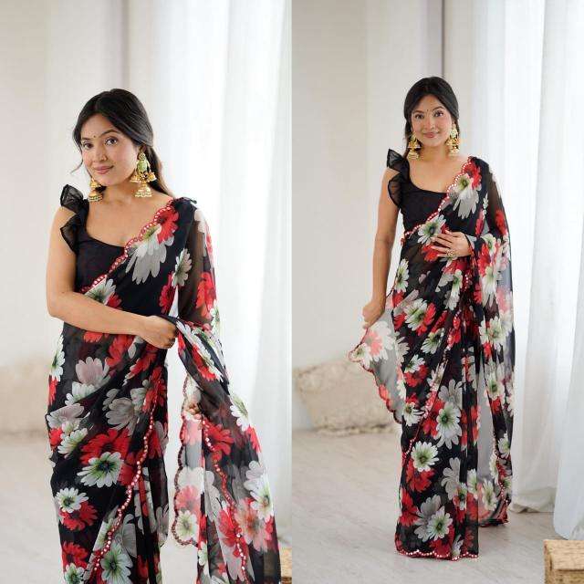 GC soft georgette silk Wholesale saree market in India