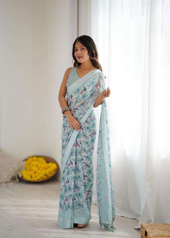 GC soft satin patta printed Indian saree wholesalers