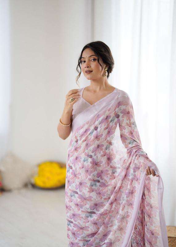 GC soft satin patta printed Indian saree wholesalers