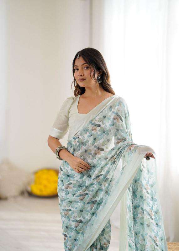 GC soft satin patta printed Indian saree wholesalers