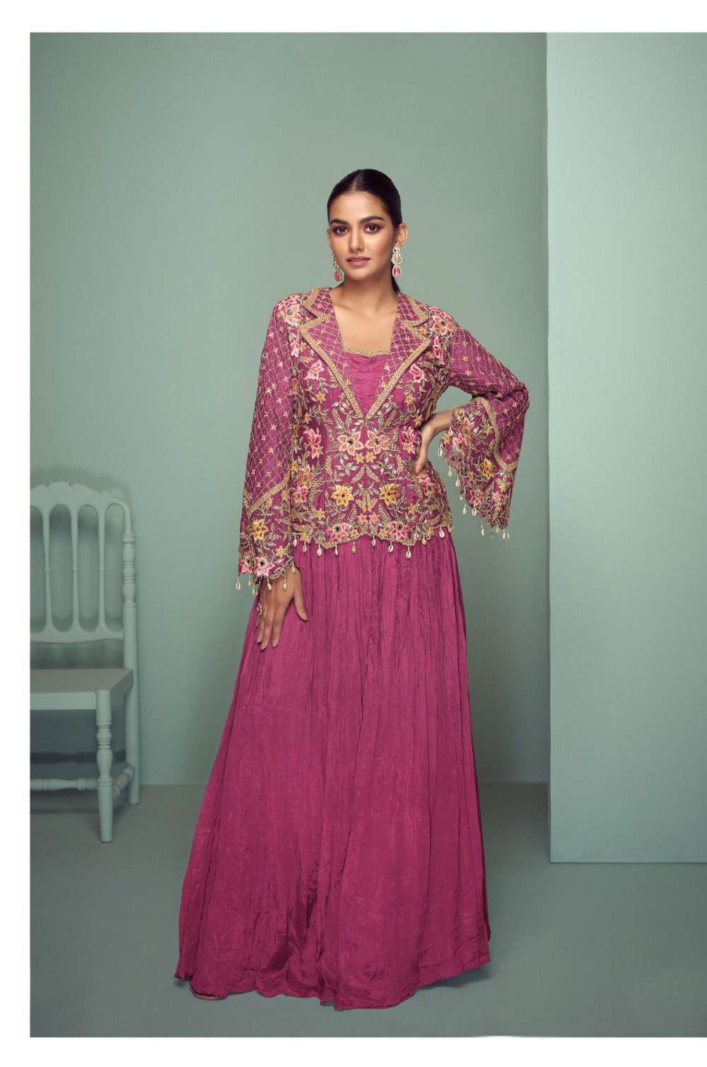 Gulkayra Crown Gold Indo Western wholesaler in Mumbai