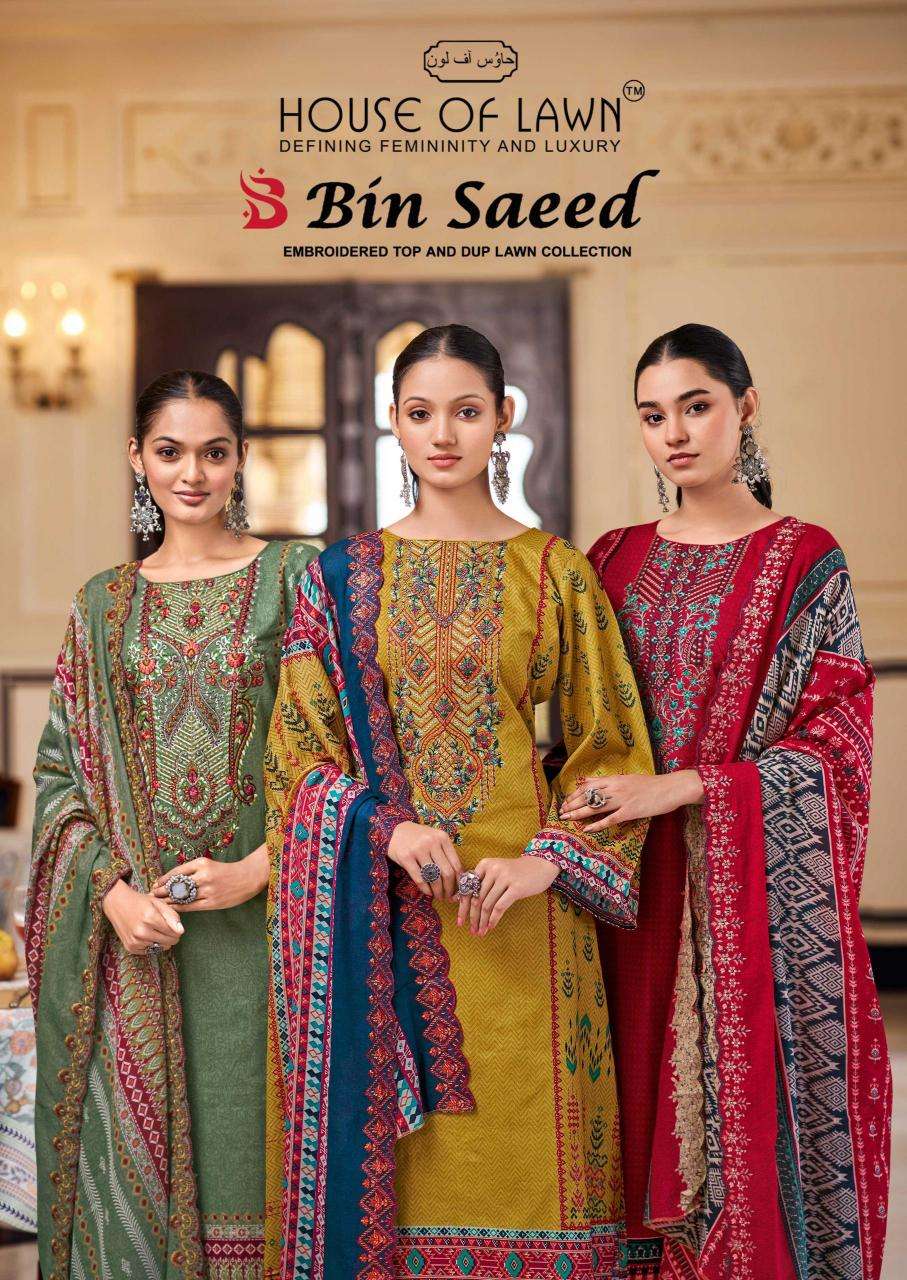 House of lawn bin saeed dress materials wholesale