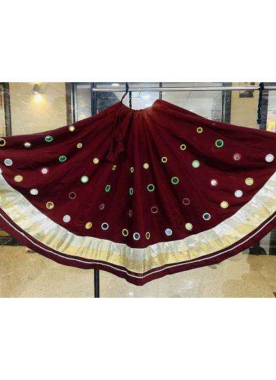 Maroon Roman Silk Mirror Work Navratri Wedding lehenga choli suppliers