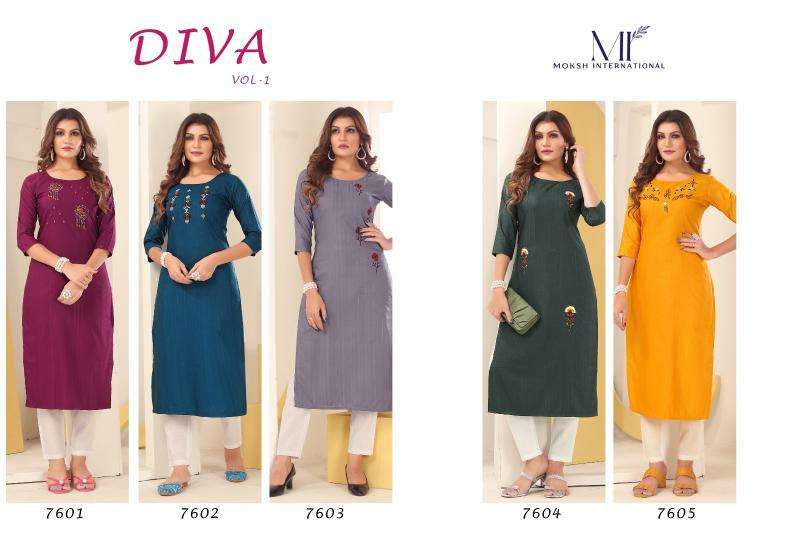 Moksh International diva vol 1 Wholesale kurti suppliers in kolkata