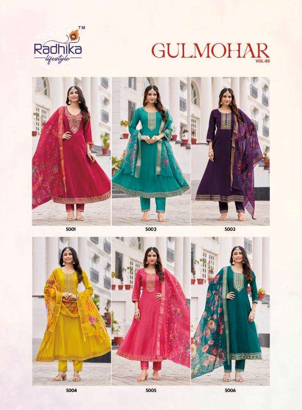 Radhika lifestyle gulmohar vol 5 Kurti supplier in Mumbai