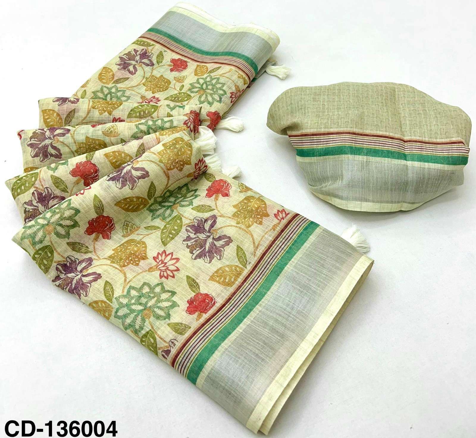 Rajyog Crisp Cotton Linen Surat saree wholesale market