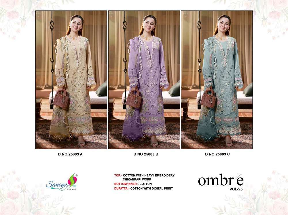 Saniya Ombre Vol 25 Designer salwar kameez supplier in Delhi