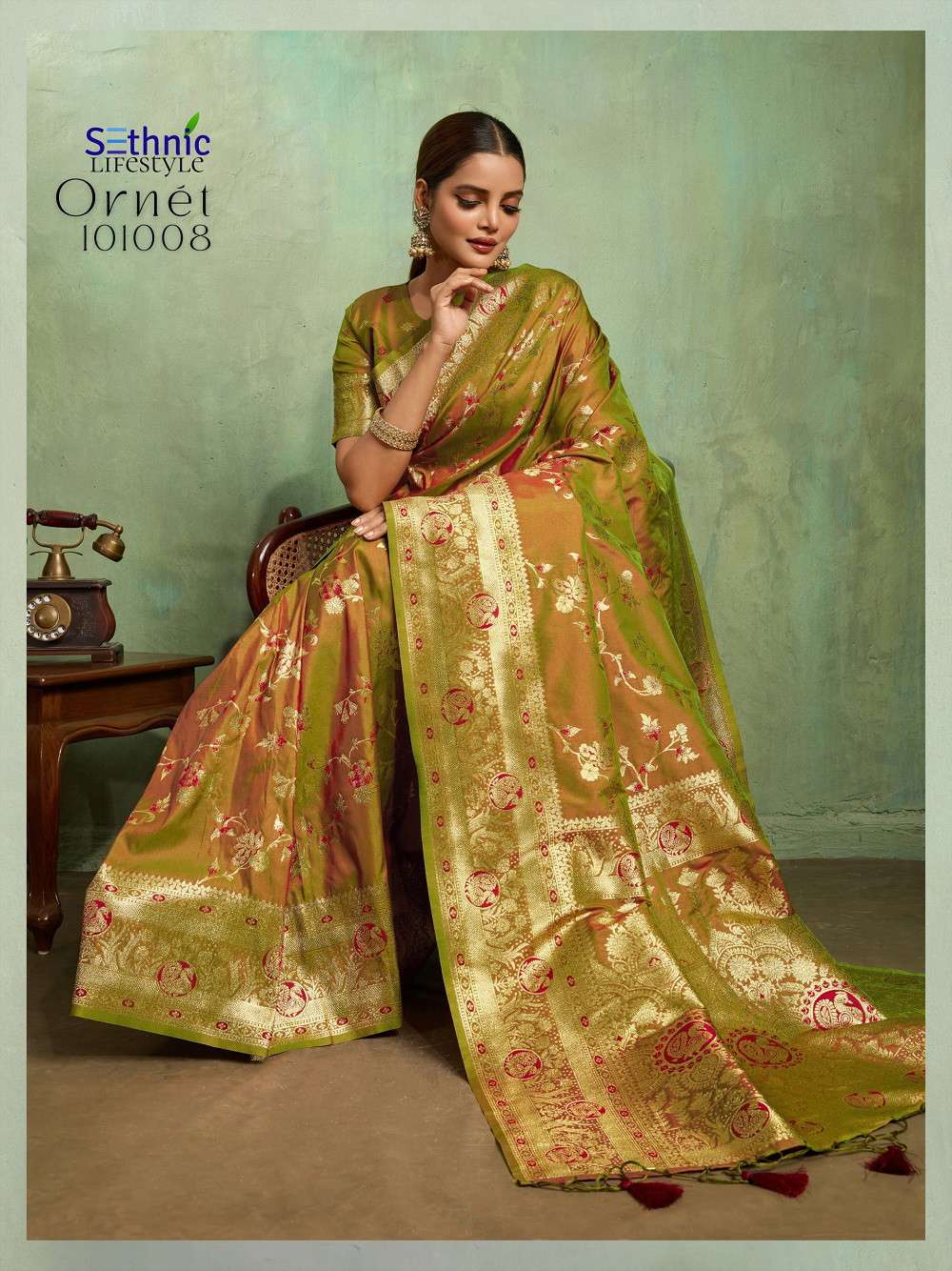 Sethnic Ornet Indian saree suppliers