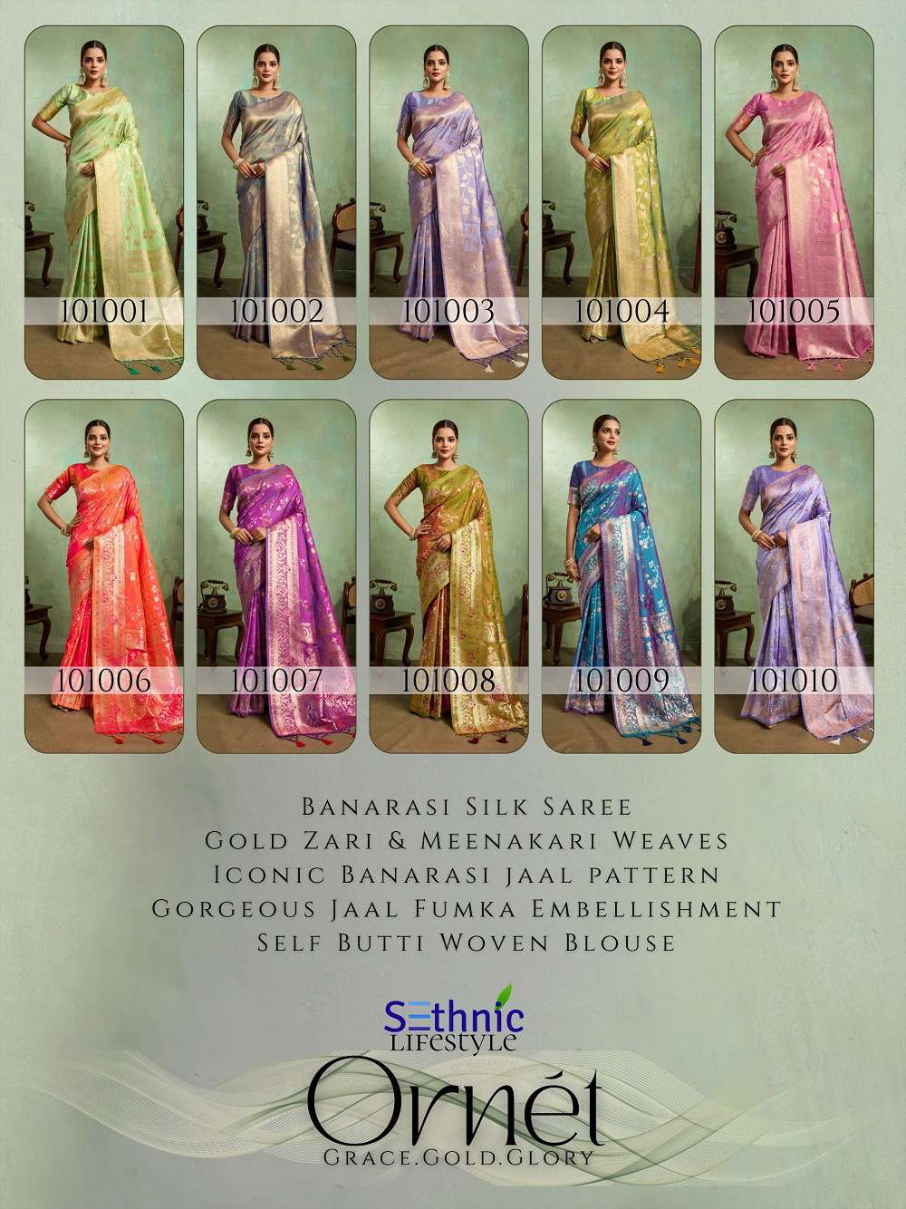 Sethnic Ornet Indian saree suppliers