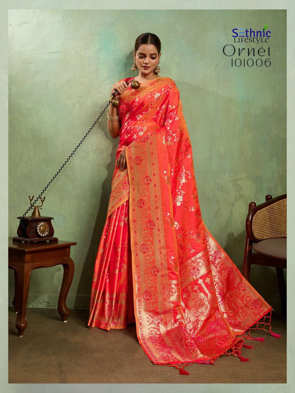 Sethnic Ornet Indian saree suppliers