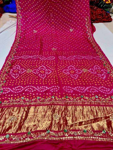 Shorya bandhani gota pati Bulk Saree suppliers