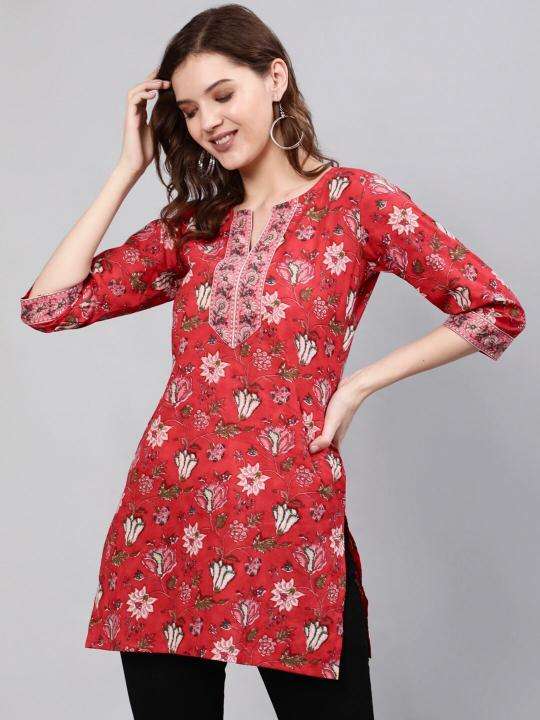 Shorya cotton printed short top Wholesale designer kurtis in India