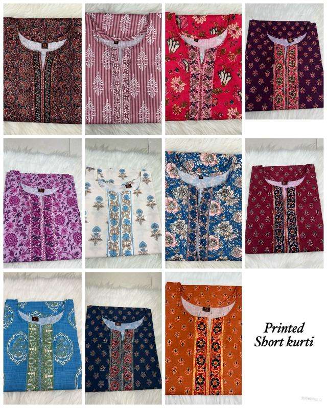 Shorya cotton printed short top Wholesale designer kurtis in India