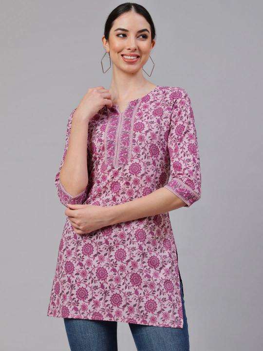 Shorya cotton printed short top Wholesale designer kurtis in India