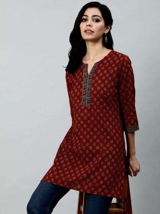 Shorya cotton printed short top Wholesale designer kurtis in India