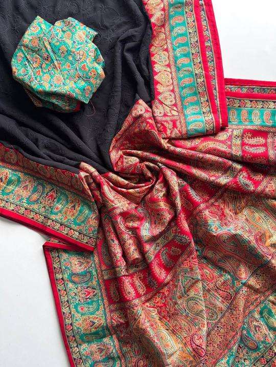 Shorya georgette lukhnowi Saree exporters in India