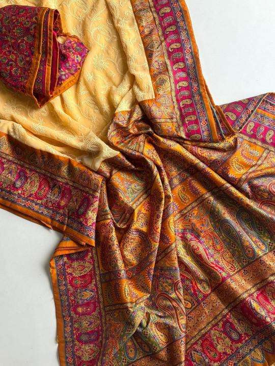 Shorya georgette lukhnowi Saree exporters in India
