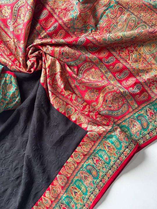 Shorya georgette lukhnowi Saree exporters in India