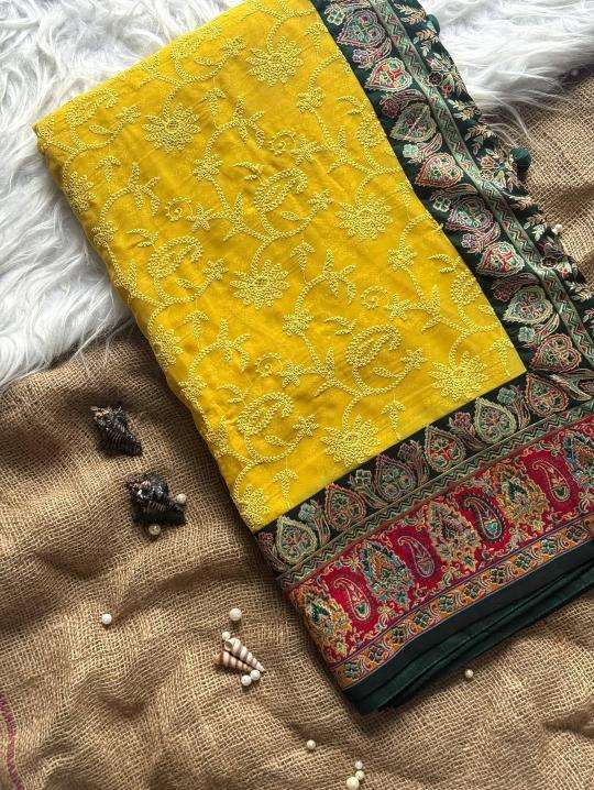 Shorya georgette lukhnowi Saree exporters in India