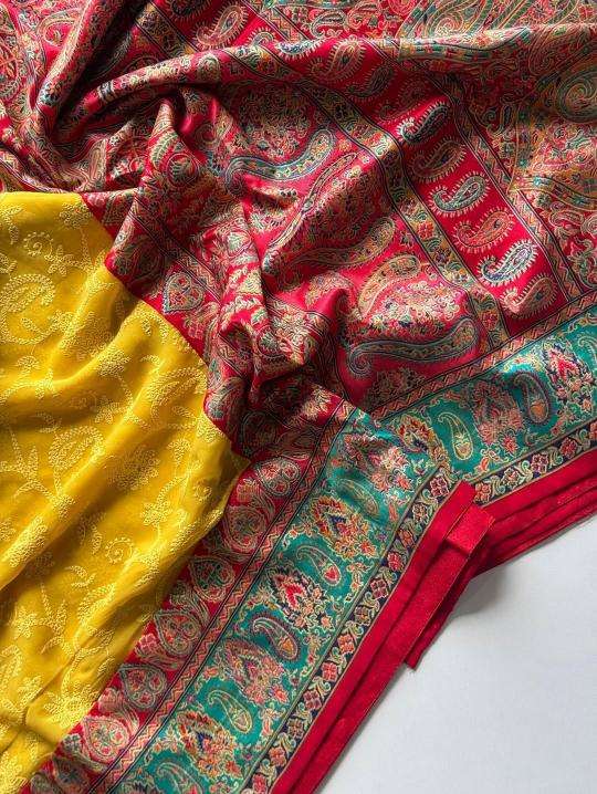 Shorya georgette lukhnowi Saree exporters in India