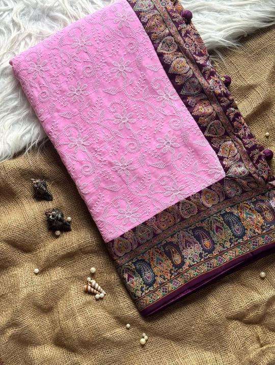 Shorya georgette lukhnowi Saree exporters in India