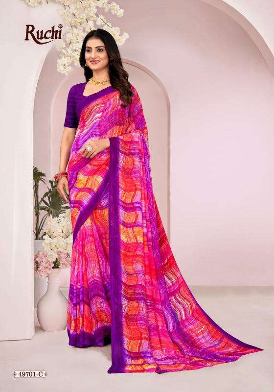 Shorya ruchi ragaa georgette 18 Party wear saree distributors