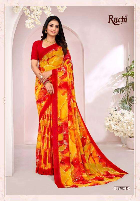 Shorya ruchi ragaa georgette 18 Party wear saree distributors
