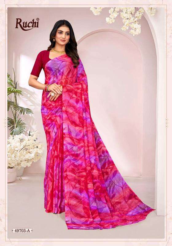 Shorya ruchi ragaa georgette 18 Party wear saree distributors