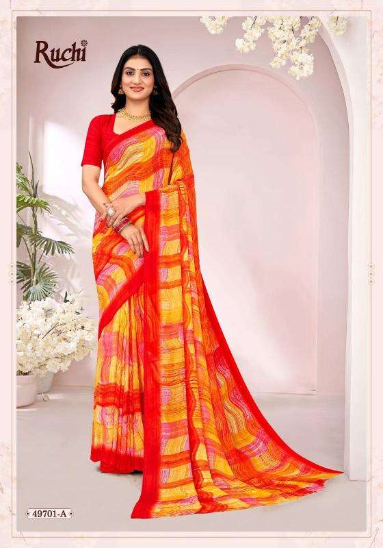 Shorya ruchi ragaa georgette 18 Party wear saree distributors